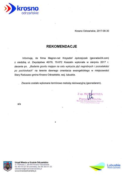 Rekomendacje — Urząd Miejski w Krośnie Odrzańskim, 30 sierpnia 2017
